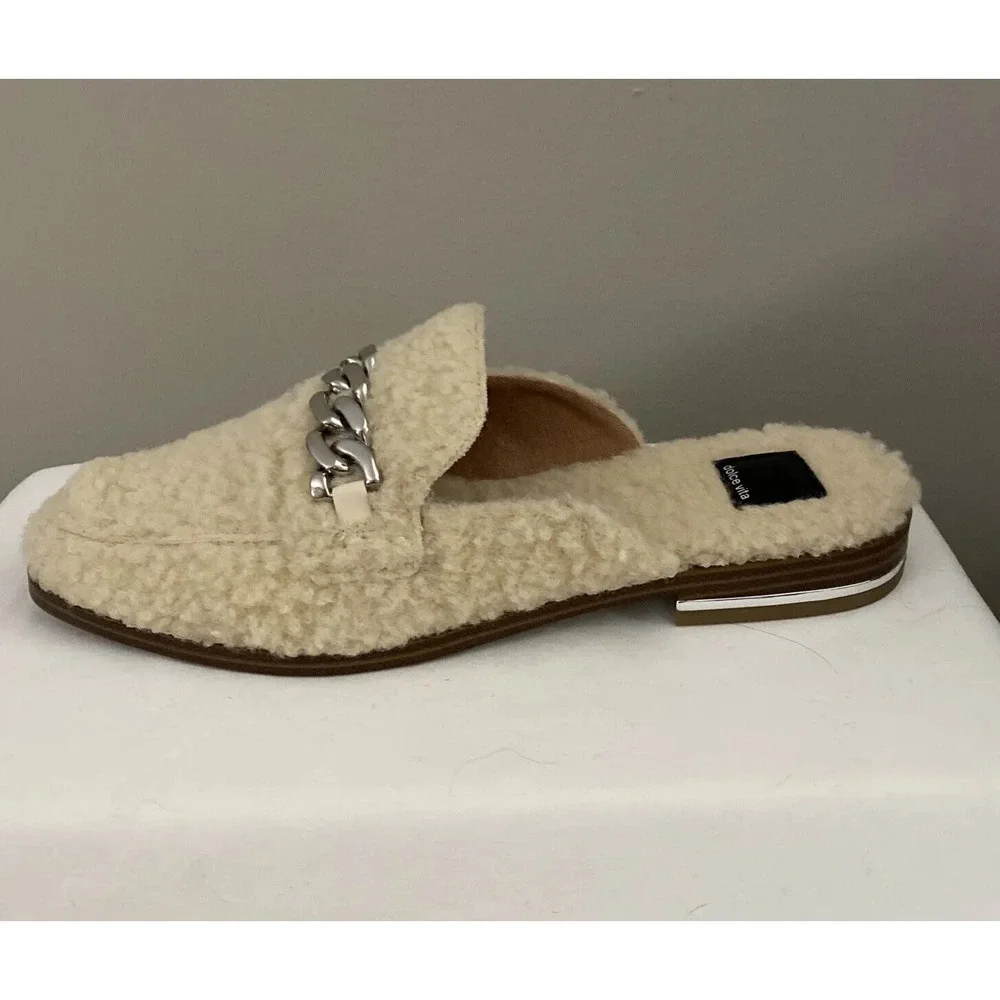 Pela Flats Natural Plush Dolce Vita Mules Women's Size 9